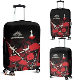 ANZAC Luggage Covers ANZAC with Remembrance Poppy Flower Ver2