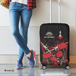 ANZAC Luggage Covers ANZAC with Remembrance Poppy Flower Ver2