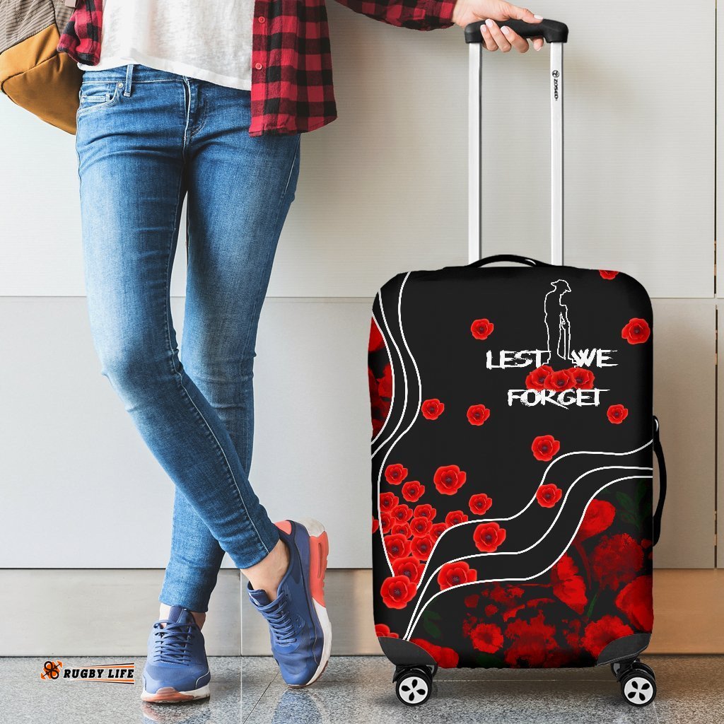 ANZAC Lest We Forget Luggage Covers Poppy Flowers