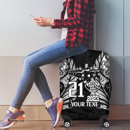 Custom New Zealand Rugby Luggage Cover Black Haka Dance With NZ Champions History
