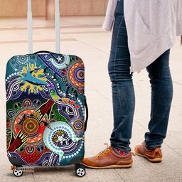 Personalised Sharks NAIDOC Week 2024 Luggage Cover Australia Aboriginal Dot Painting