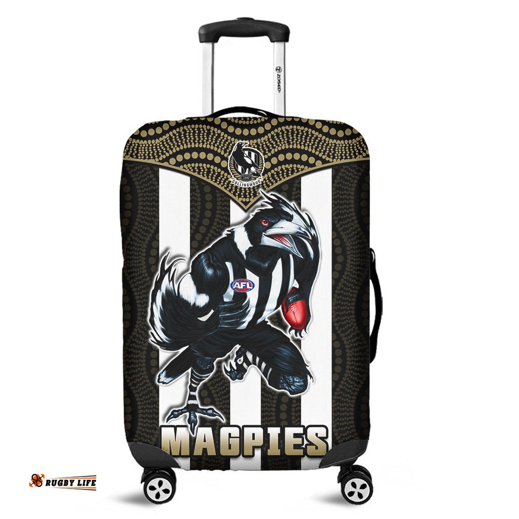 Magpies Football Luggage Cover Collingwood 1892 Indigenous Sporty Style