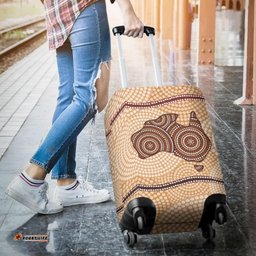 Luggage Cover Aboriginal Dot Painting Australia Map