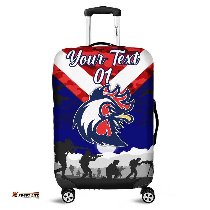Custom Personalised Sydney Roosters ANZAC Luggage Cover Simple Style Blue