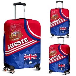 Luggage Covers - Aus Flag and Coat of Arms Suitcase Waratah Flowers