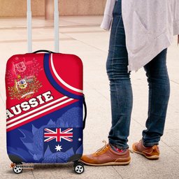 Luggage Covers - Aus Flag and Coat of Arms Suitcase Waratah Flowers