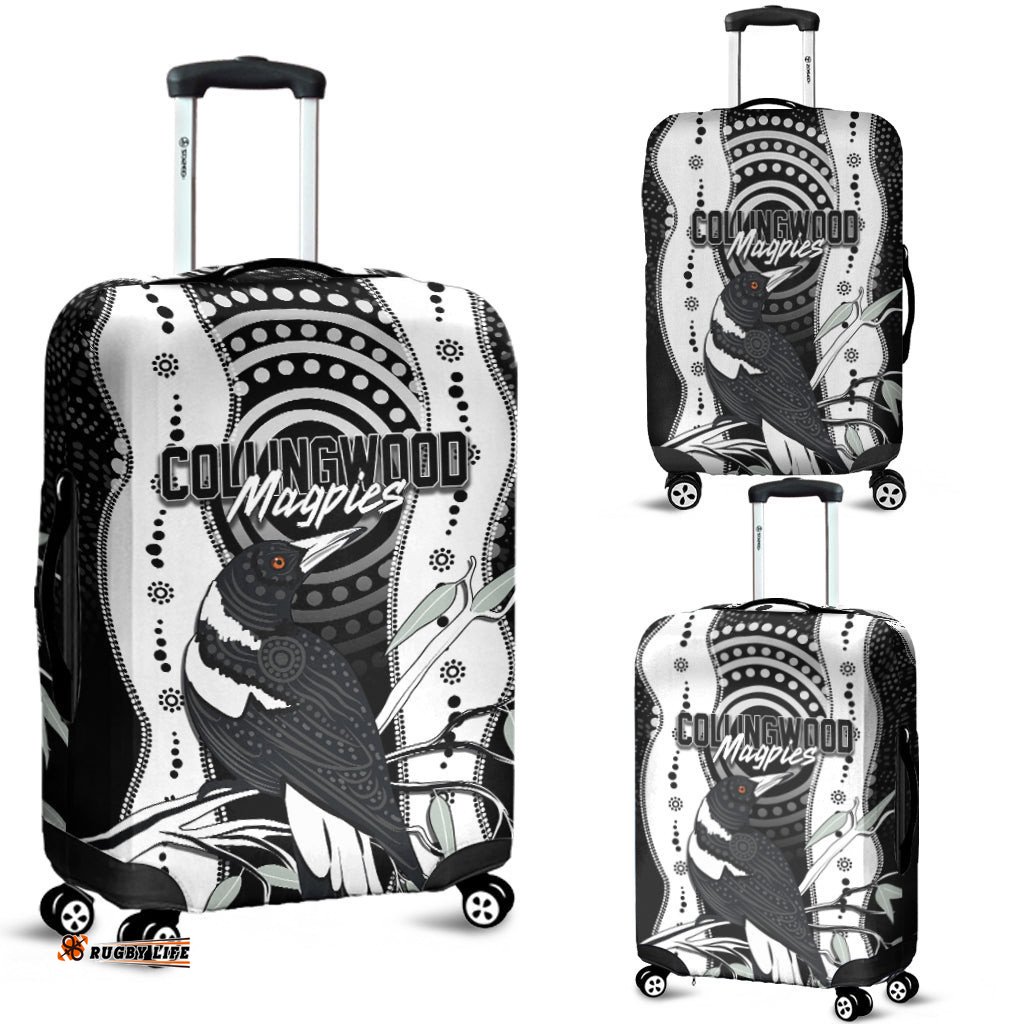 Collingwood Magpies Aboriginal Luggage Cover Artsy Vibes