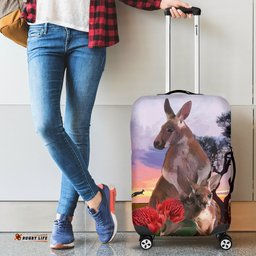 Luggage Cover Kangaroo Waratah Sunset Ver04