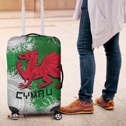 Wales Celtic Luggage Cover Grunge Dragon