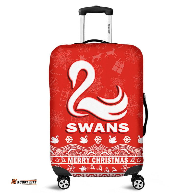 Sydney Swans Unique Winter Season Luggage Cover Swans Merry Christmas No1