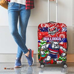 Bulldogs Football Merry Christmas Luggage Cover Indigenous Australian Art