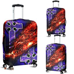 Celtic Luggage Covers Fire Dragon And Water Cross Style