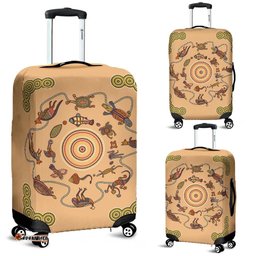 Luggage Cover Australia Animals Aboriginal Patterns