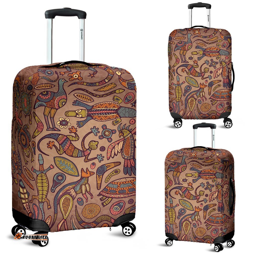 Luggage Cover Australia Animals Aboriginal Patterns