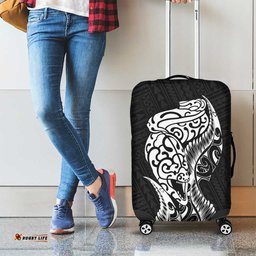 New Zealand Eel Luggage Cover Tuna Aotearoa Maori Patten Black