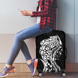 New Zealand Eel Luggage Cover Tuna Aotearoa Maori Patten Black