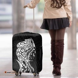 New Zealand Eel Luggage Cover Tuna Aotearoa Maori Patten Black