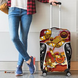 Luggage Cover Aboriginal Dot Painting Lizard
