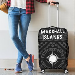 Marshall Luggage Covers Marshall Seal With Polynesian Tattoo Style Black
