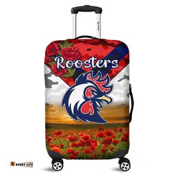 Sydney Roosters ANZAC Luggage Cover Poppy Flowers Vibes White