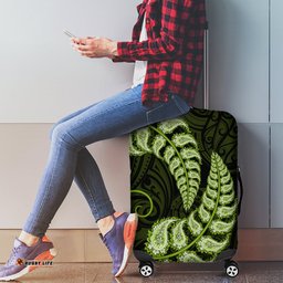 Green New Zealand Paisley Silver Fern Luggage Cover Aotearoa Maori