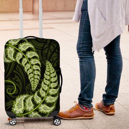 Green New Zealand Paisley Silver Fern Luggage Cover Aotearoa Maori