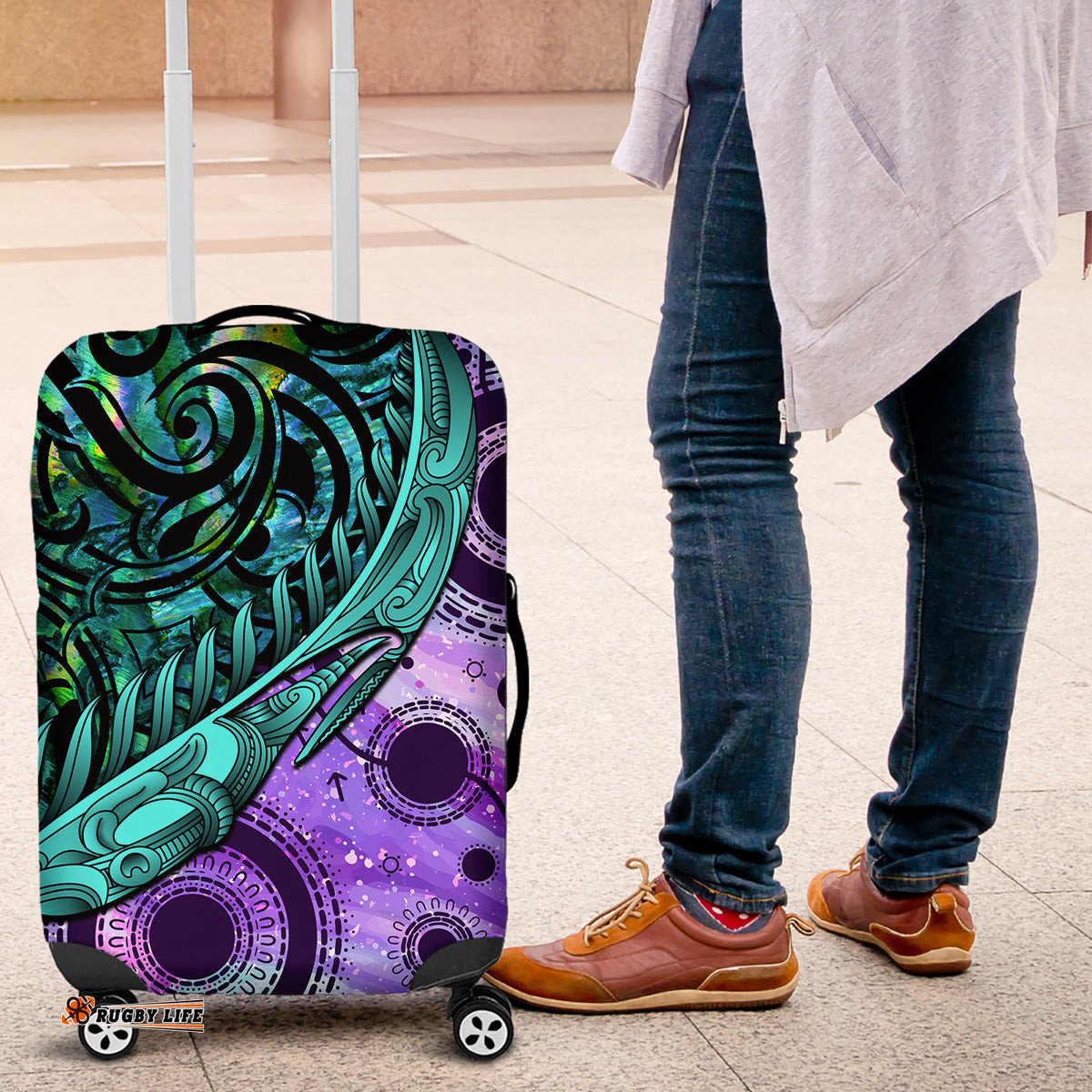 New Zealand Paua Shell With Australia Opal Unique Combine Luggage Cover