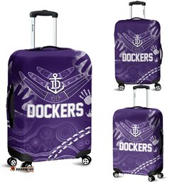 Freo Dockers Aboriginal Luggage Cover Purple Tsunami