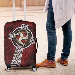Isle Of Man Celtic Luggage Covers Celtic Cross and Triskele Skew Style