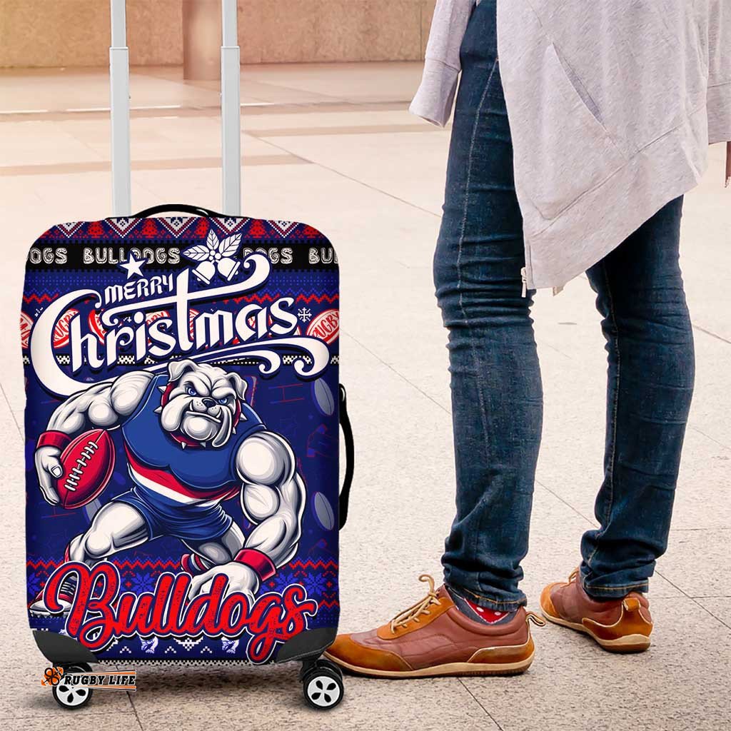 Bulldogs Football Xmas Luggage Cover Australia AFL Mascot
