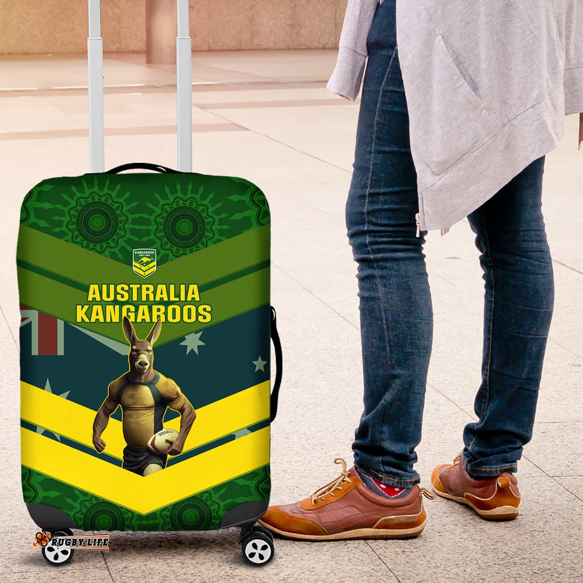 Australia Rugby Luggage Cover Pacific Go Aussie Kangaroos