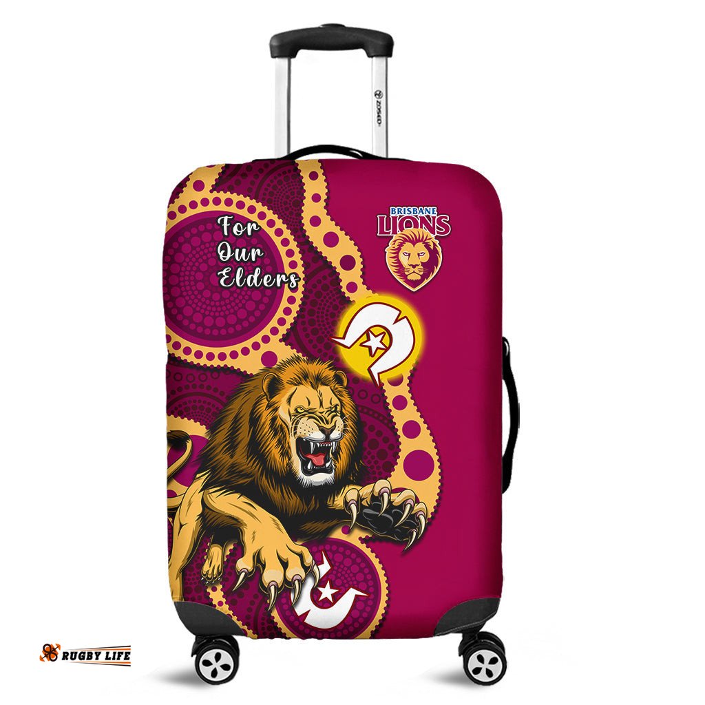 Brisbane Lions Football NAIDOC Luggage Cover For Our Elders Indigenous Art