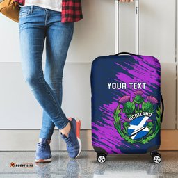 Custom Scotland Rugby Luggage Cover 2024 Six Nations Go Scottish Thistle