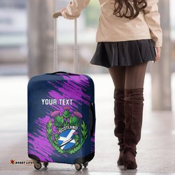 Custom Scotland Rugby Luggage Cover 2024 Six Nations Go Scottish Thistle