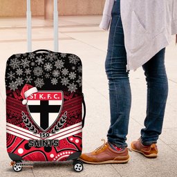 St Kilda Football Christmas Luggage Cover Merry Xmas Mix Aboriginal Art