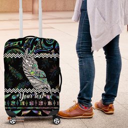 Personalised New Zealand Christmas Luggage Cover Maori Fern Manaia Meri Kirihimete with Papaua Shell