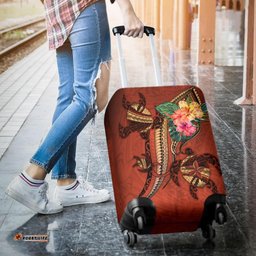 Polynesian Turtle Luggage Covers Tribal Tattoo with Hibiscus Coral