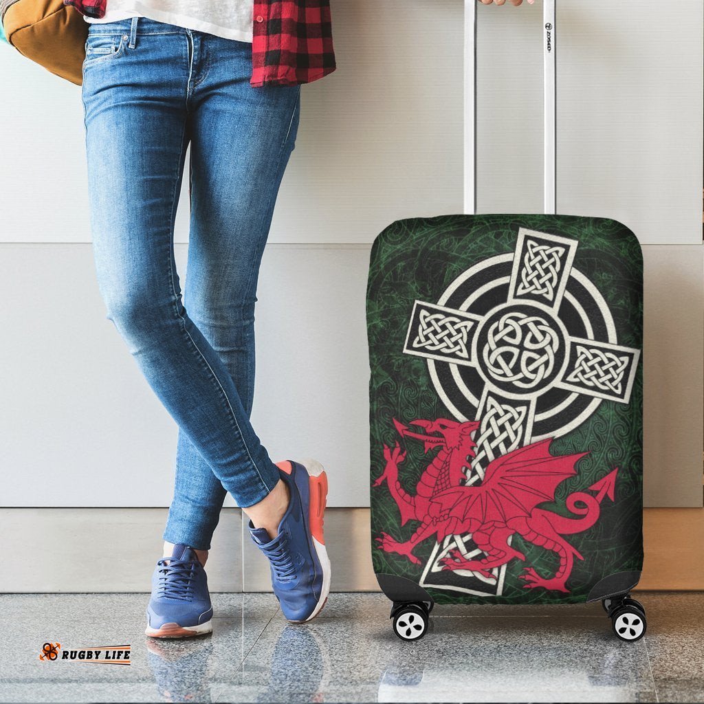 Wales Celtic Luggage Covers Celtic Cross and Cymru Skew Style