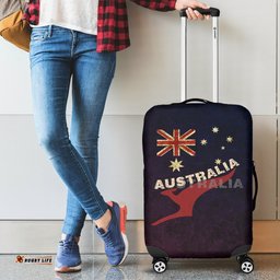 Luggage Cover Aus Flag Kangaroo Vintage