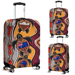 Luggage Covers - Aboriginal Patterns Suitcase Turtle