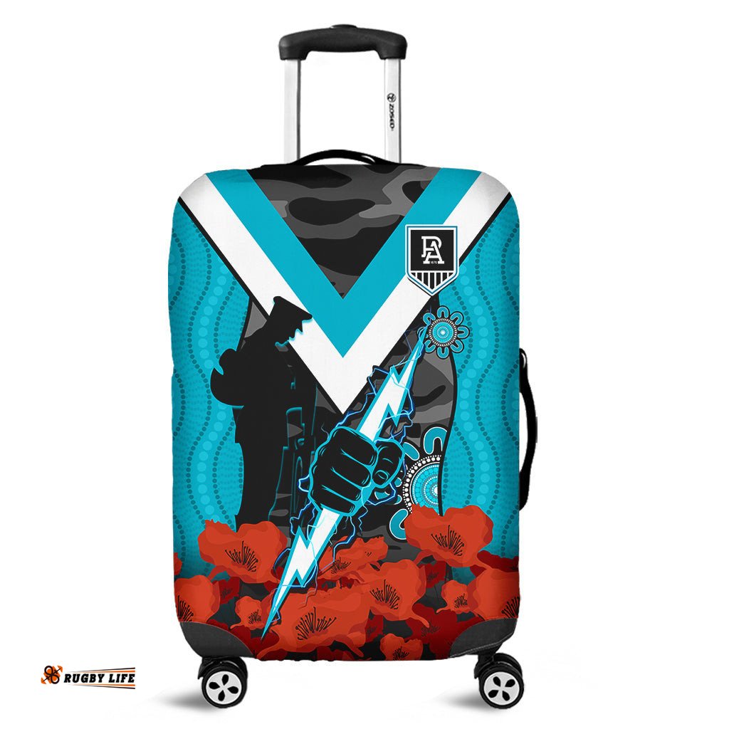 Port Adelaide Football ANZAC Luggage Cover Power Aboriginal Mix Poppy Camouflage