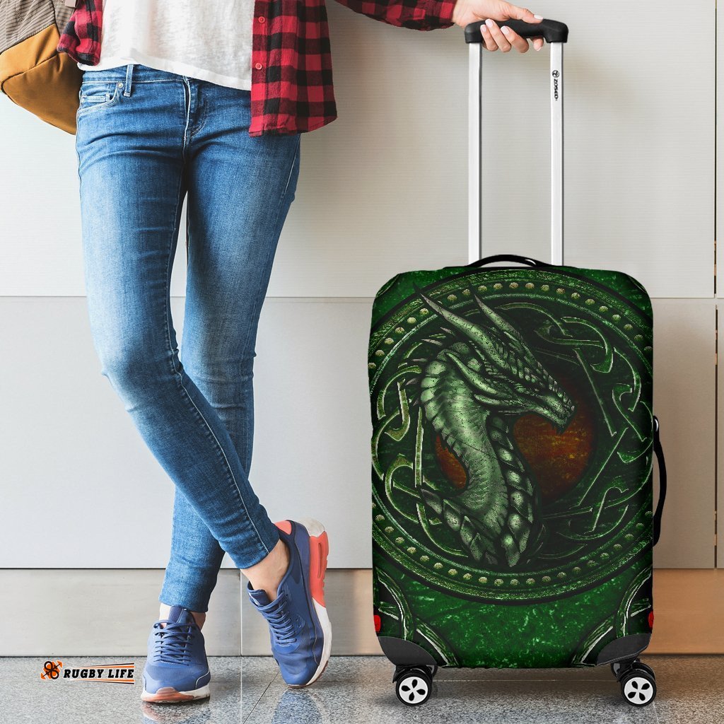 Celtic Dragon With Celtic Knot Luggage Covers Green