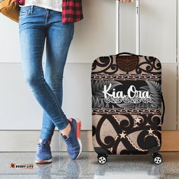 Kia Ora New Zealand Luggage Cover Aotearoa Proud Maori With Silver Fern