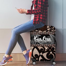 Kia Ora New Zealand Luggage Cover Aotearoa Proud Maori With Silver Fern