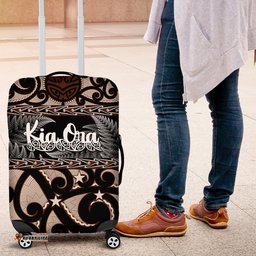Kia Ora New Zealand Luggage Cover Aotearoa Proud Maori With Silver Fern