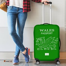 Wales Passport Green Luggage Cover