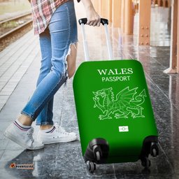 Wales Passport Green Luggage Cover