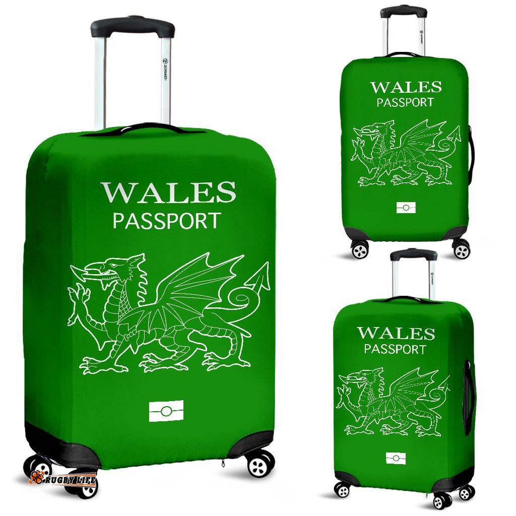 Wales Passport Green Luggage Cover