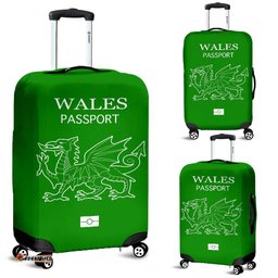 Wales Passport Green Luggage Cover