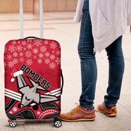 Essendon Football Christmas Luggage Cover Merry Xmas Mix Aboriginal Art